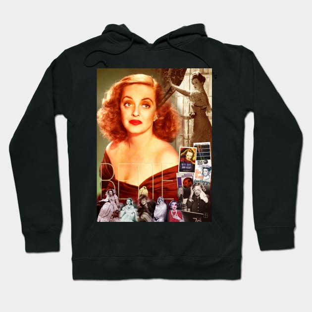 Bette Davis Collage Portrait Hoodie by Dez53